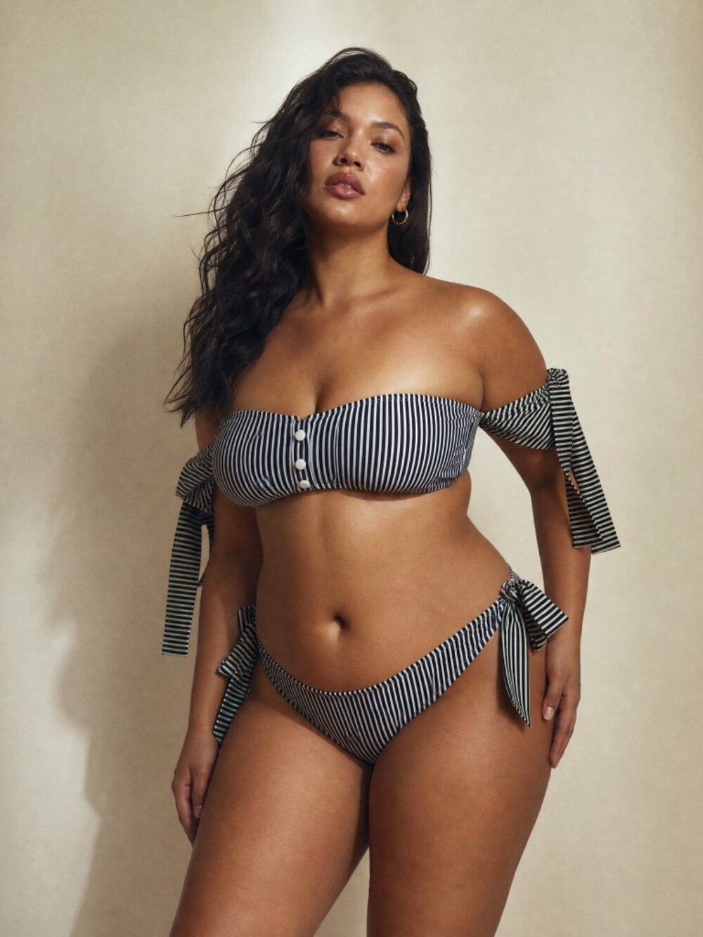 SOLID & STRIPED Black and White Striped Bikini